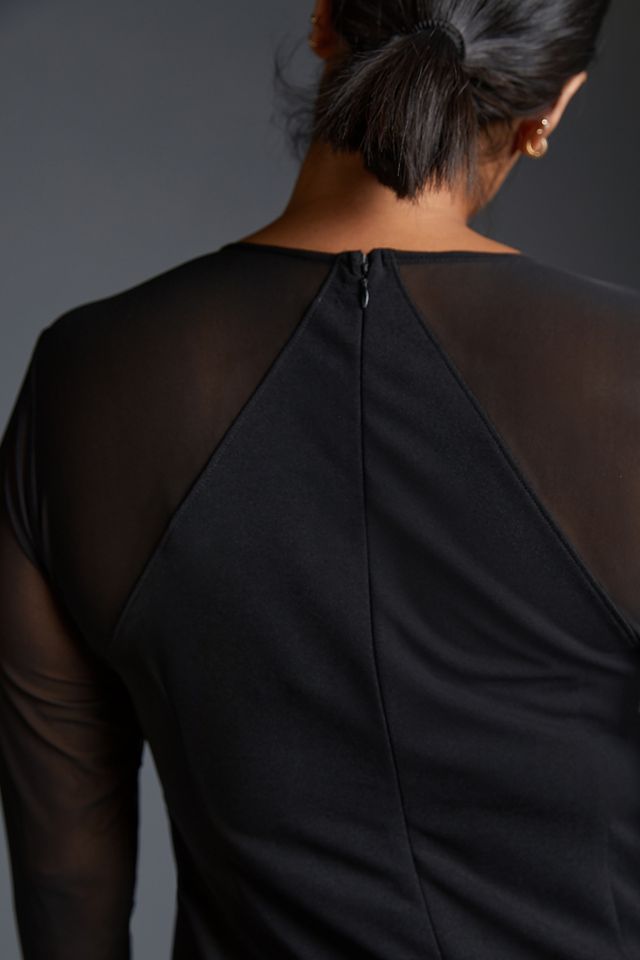 DOLAN Sheer-Sleeve Dress #9