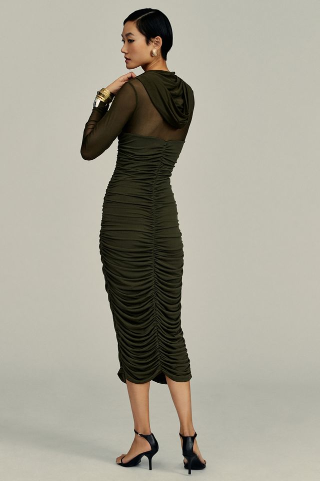DOLAN V-Neck Sheer Slim Dress #3