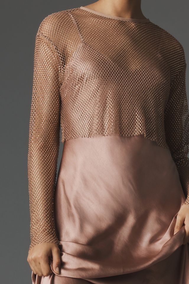 DOLAN Mesh Slip Twofer Midi Dress #3