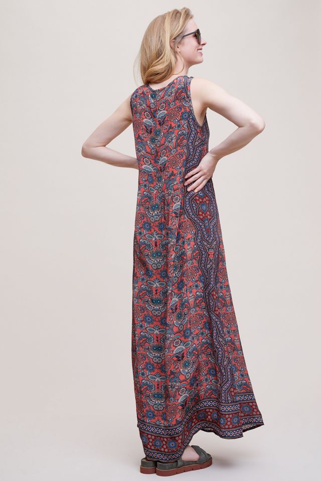 chinese dress ladies Cassie Emile Crinkle Midi Dress Blue Multi main image 0