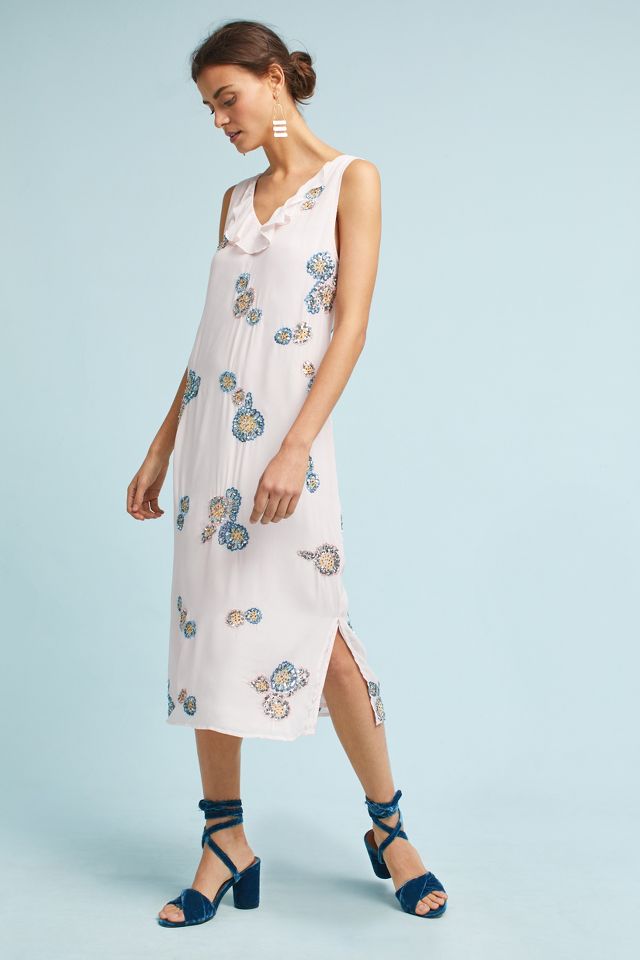 Floral Sequin Column Dress | Anthropologie