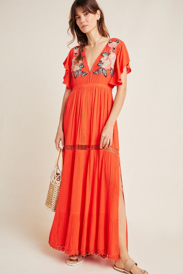 Cleobella duende embroidered cheap maxi dress