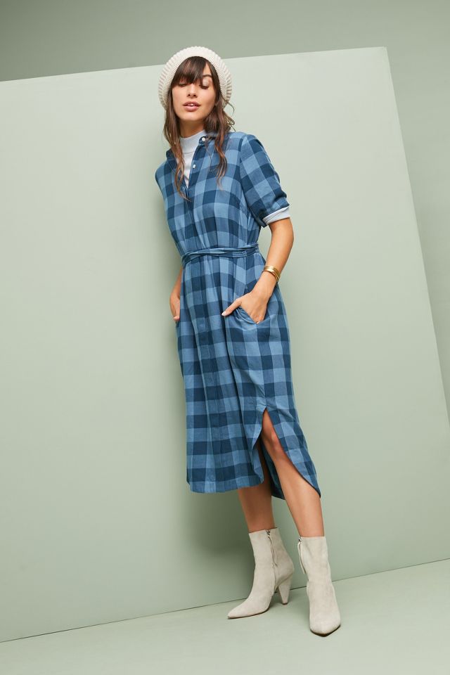 Buffalo plaid shirtdress on sale