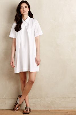 Button-Pleat Shirtdress