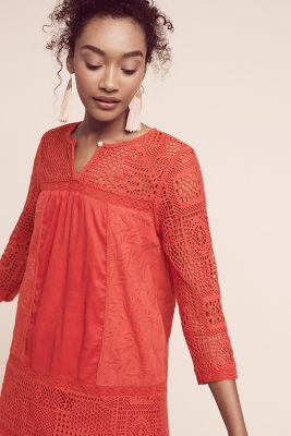 anthropologie rust dress