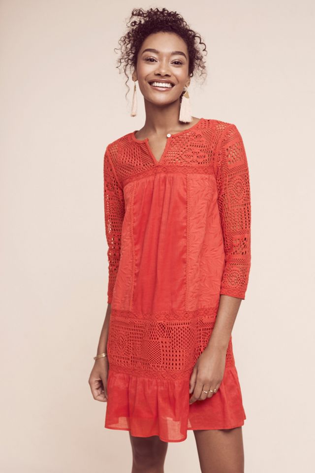 Embroidered Crochet Tunic Dress #1