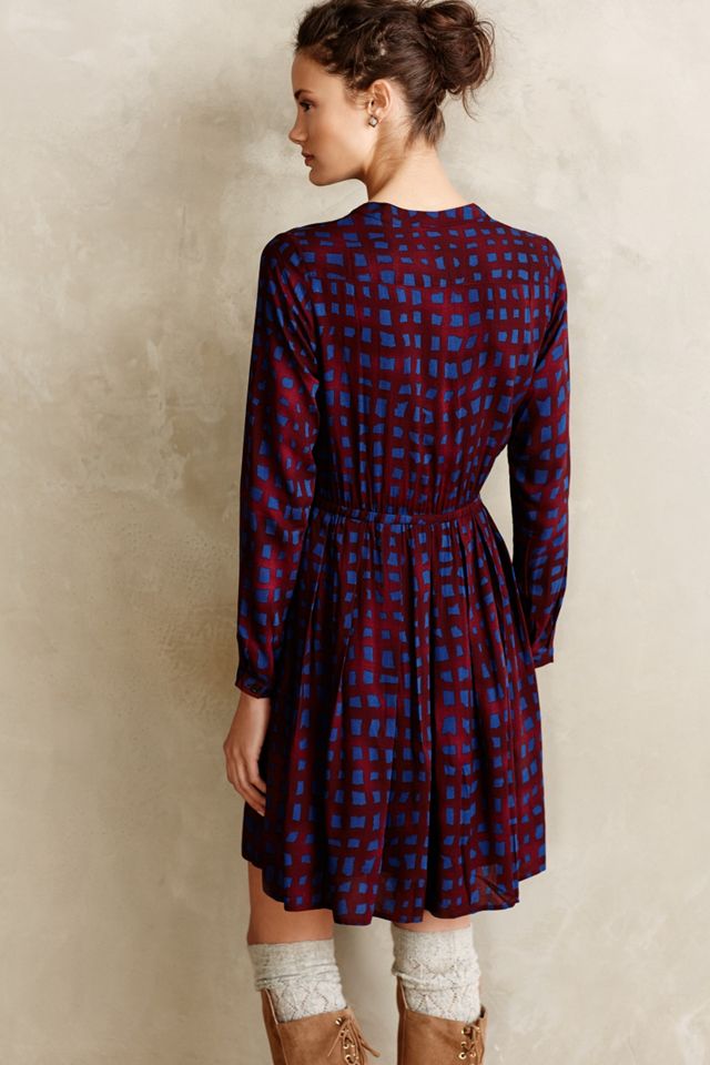 Blockprint Plaid Shirtdress #1