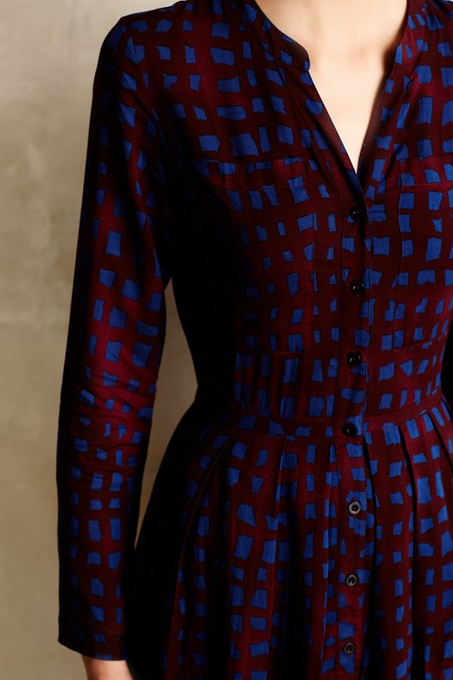 Blockprint Plaid Shirtdress #2