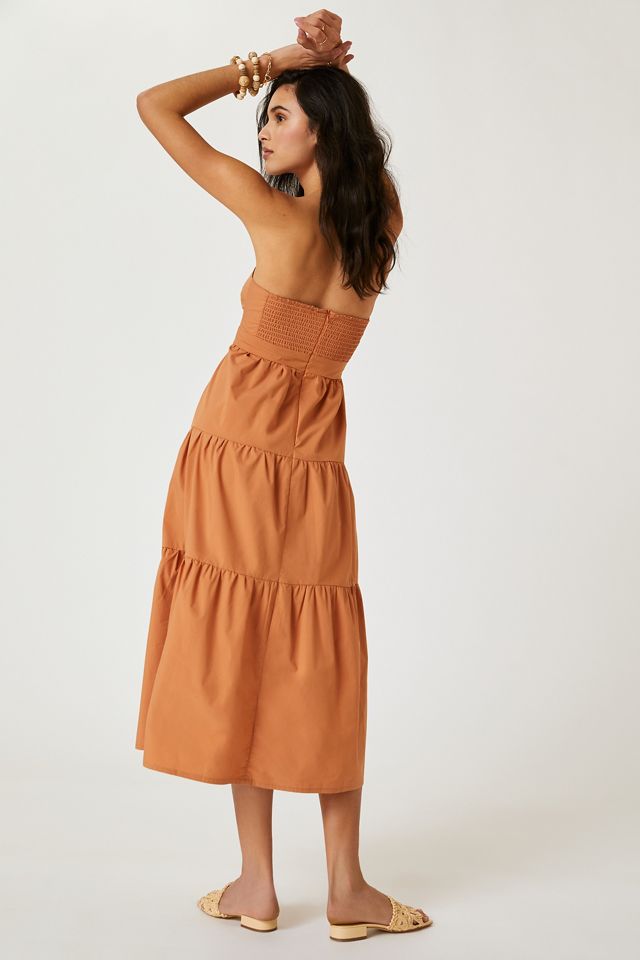 Strapless Tie-Front Midi Dress #2