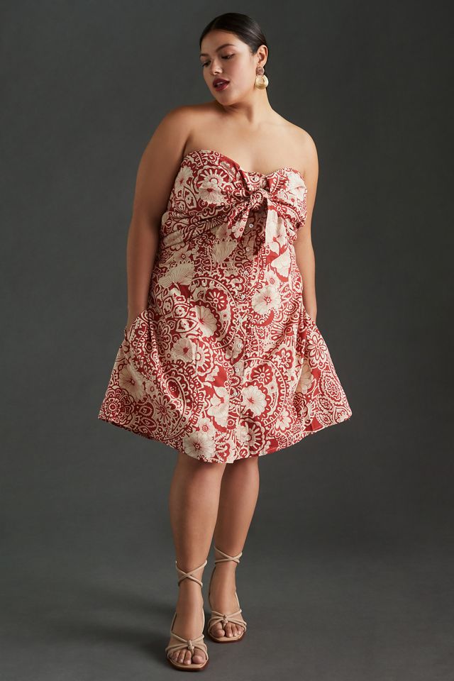 anthropologie blue strapless dress KAMILA DRESS