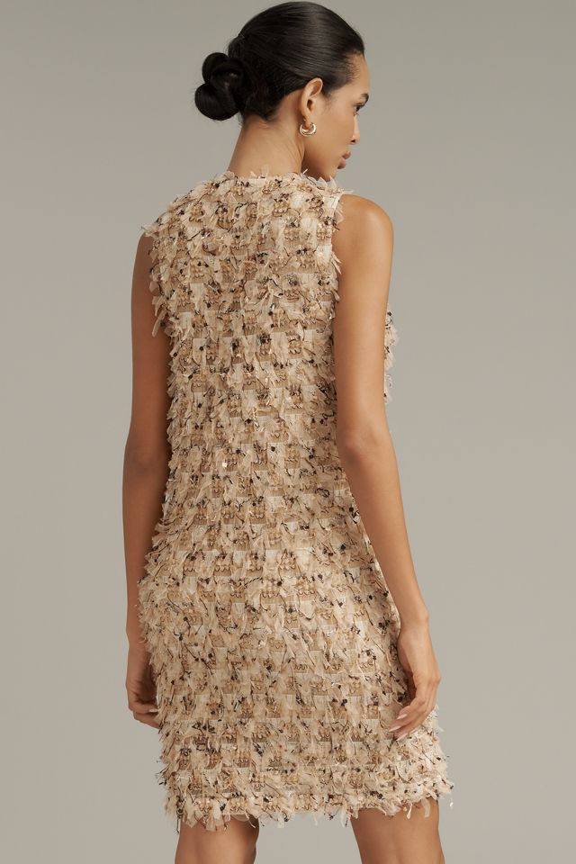 Blue Tassel Sleeveless V-Neck Textured Mini Dress #3