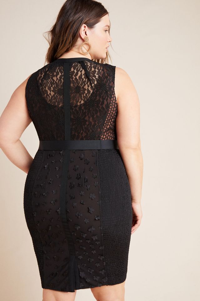 byron lars gisella lace sheath dress NEW Byron Lars Beauty Mark Gisella Lace & Button Classic Black Sheath Dress,  0P
