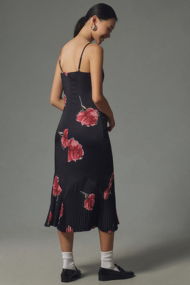 Adelyn Rae Sleeveless V-Neck Pleated Slip Midi Dress #1