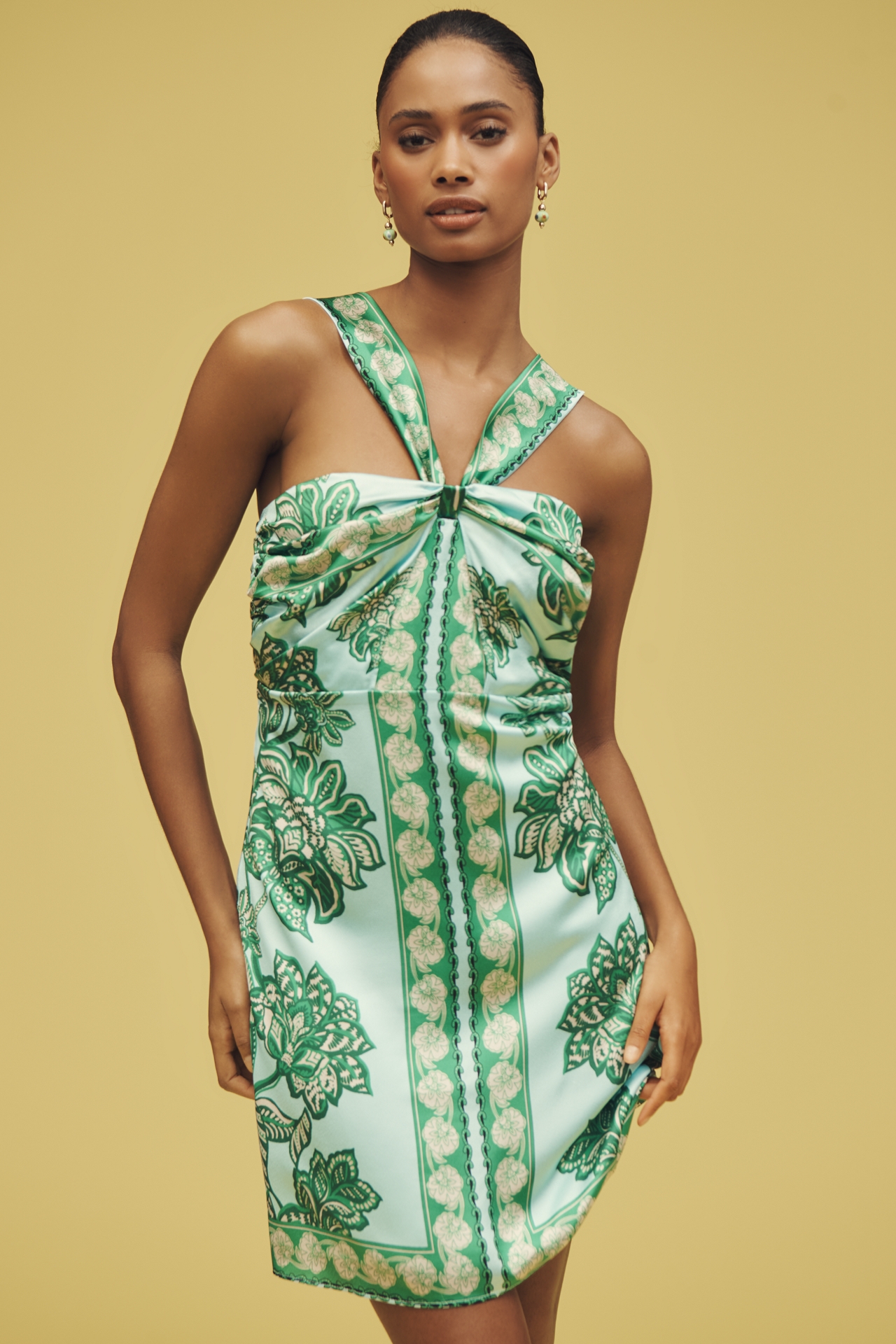 Greylin Miki Halter Mini Dress
