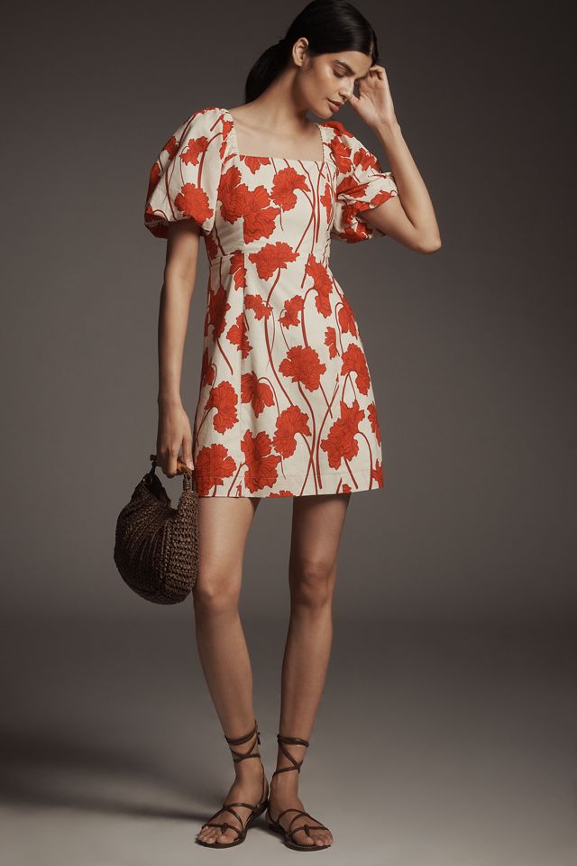 Greylin Lucy Puff-Sleeve Square-Neck Mini Dress #2