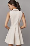 Greylin Sydney Cotton-Linen Collared Sleeveless Mini Dress