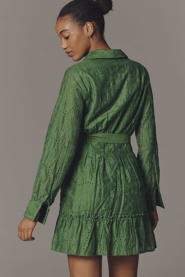 Greylin Tabitha Long-Sleeve Embroidered Mini Dress #1