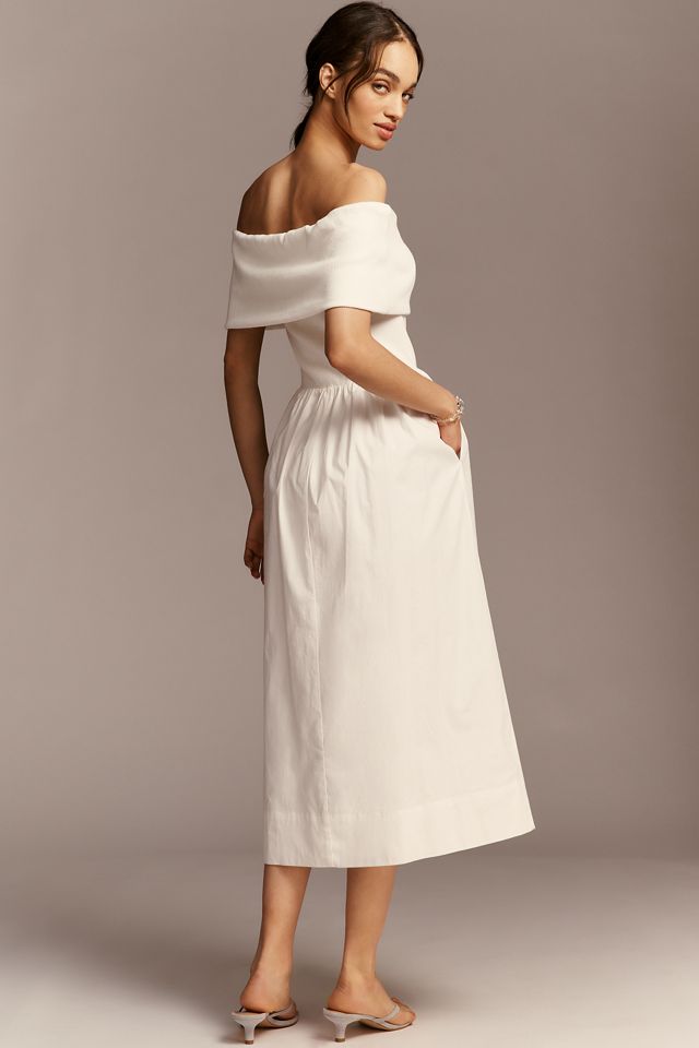 knee length dresses for ladies 525 America Off-The-Shoulder Maxi Dress main image 0