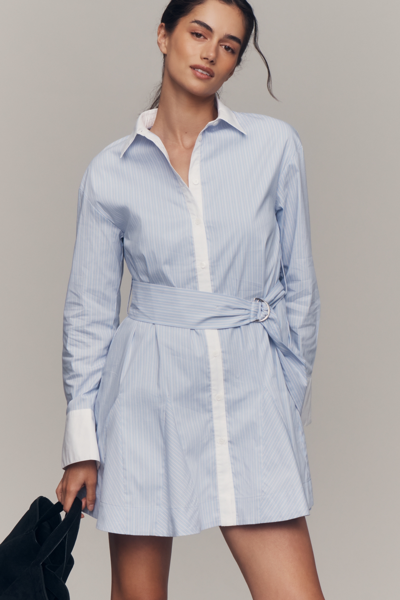 Greylin Faith Long-Sleeve V-Neck Shirt Dress