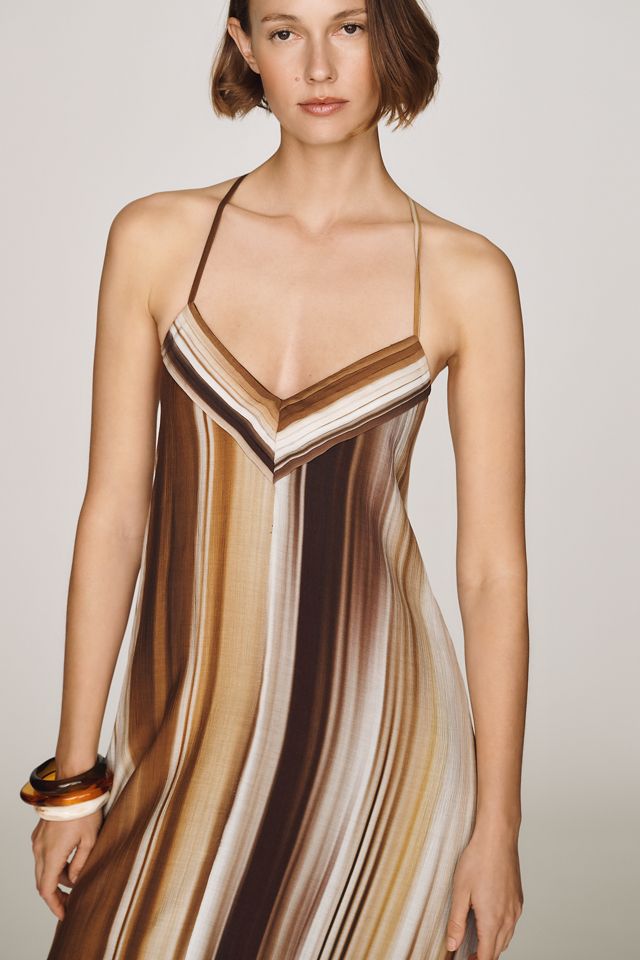 Greylin Stella Halter Midi Dress #1