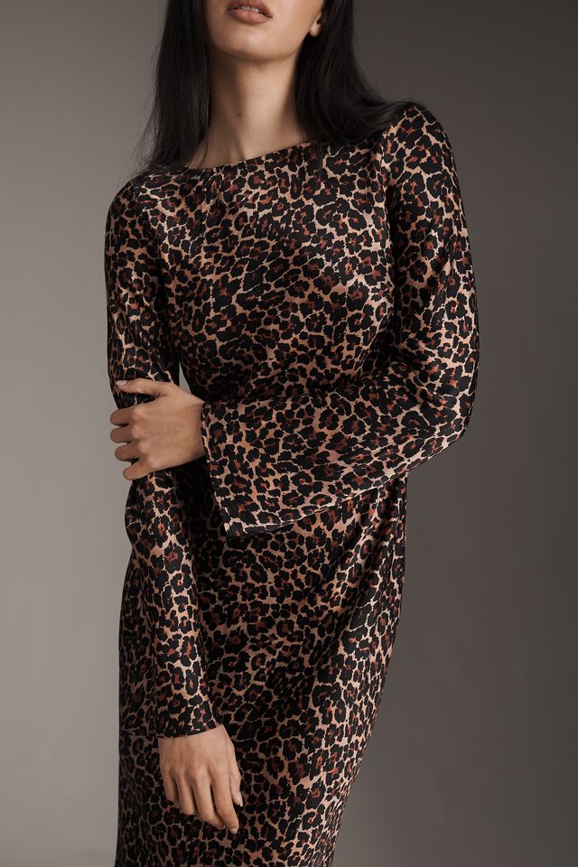 Nation Los Angeles Assaka Long-Sleeve Boat-Neck Midi Dress | Anthropologie