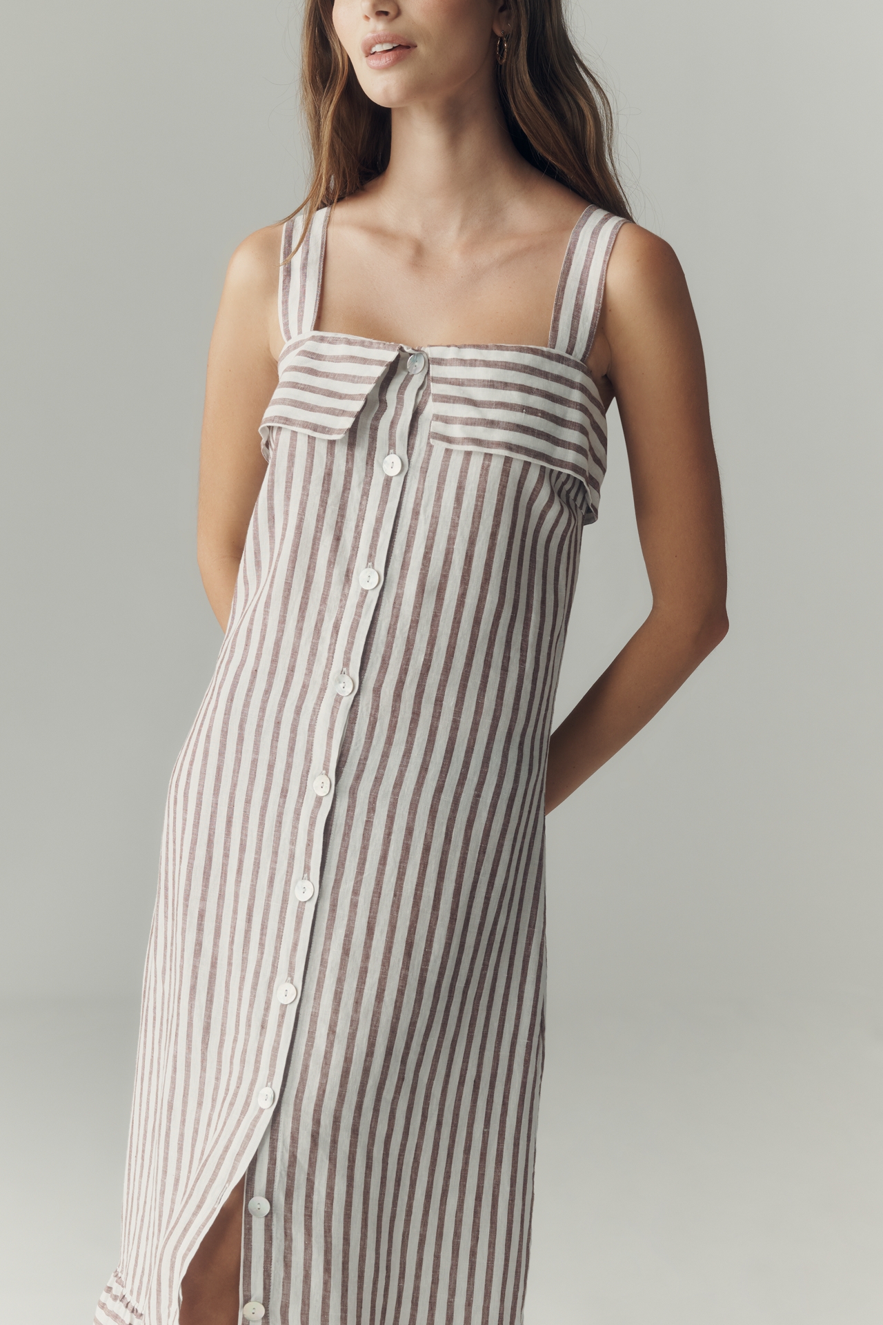 Nation Los Angeles Amelia Linen Midi Dress