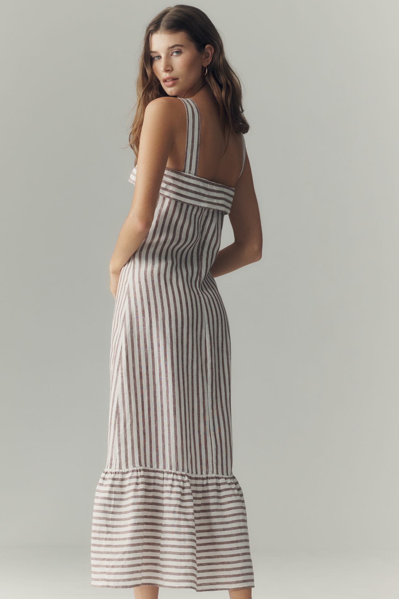 Nation Los Angeles Amelia Linen Midi Dress