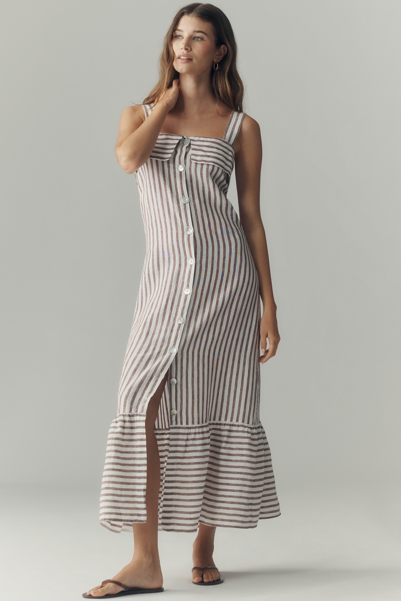 Nation Los Angeles Amelia Linen Midi Dress
