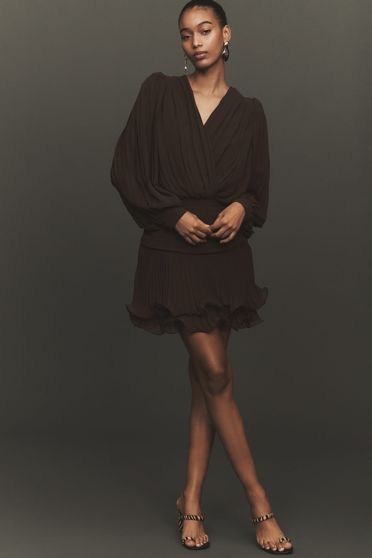 Line & Dot Twyla V-Neck Mini Dress