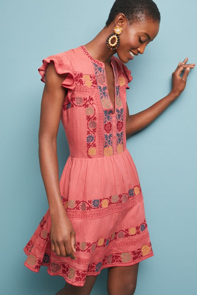 Zinnia Embroidered Dress | Anthropologie