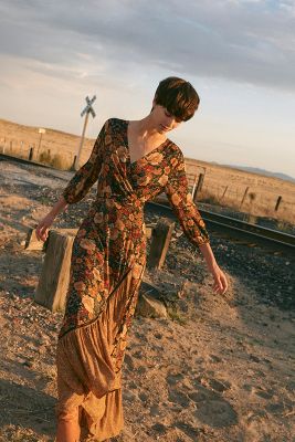 Farm Rio Madrid Wrap Maxi Dress | Anthropologie