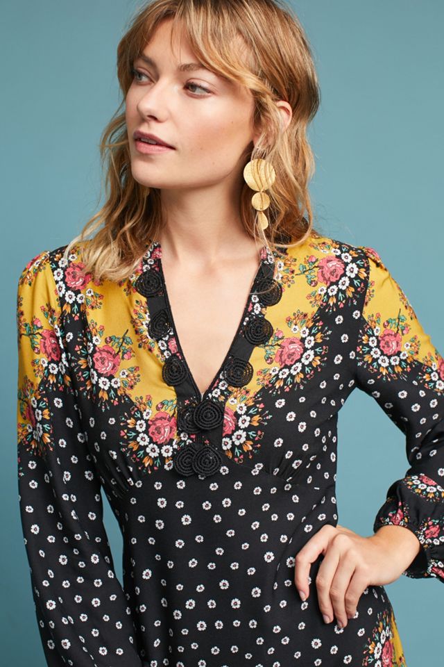 Farm Rio Floral-Blocked Maxi Dress #2