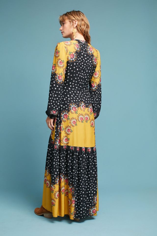 Farm Rio Floral-Blocked Maxi Dress #3