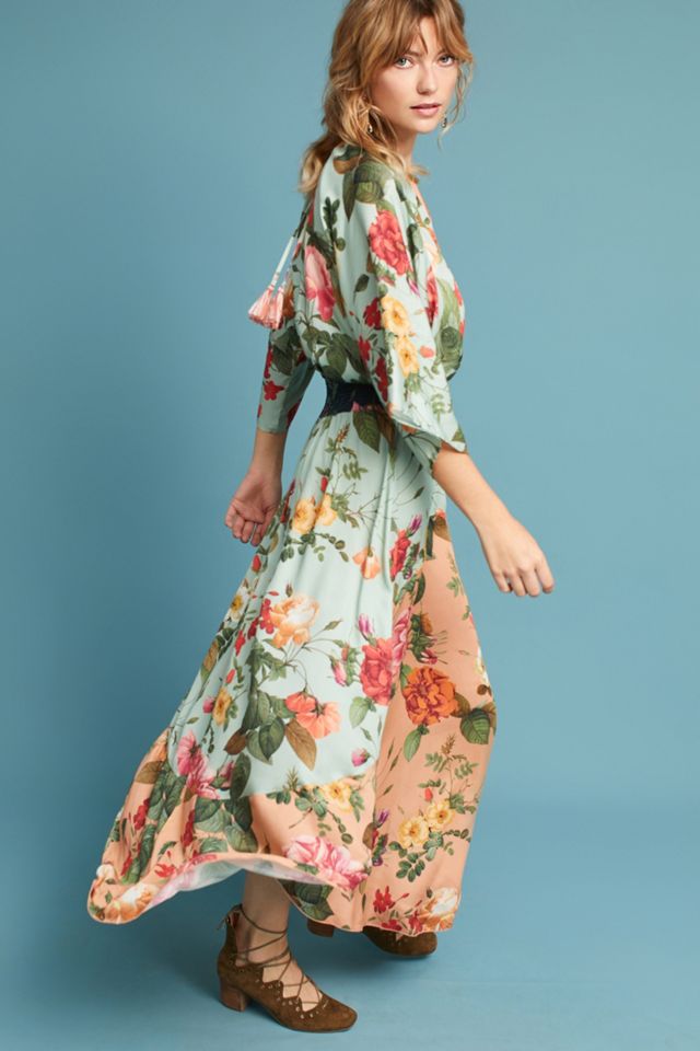 farm rio marilla maxi dress Green Ayla Long Sleeve Ruffled Maxi Dress