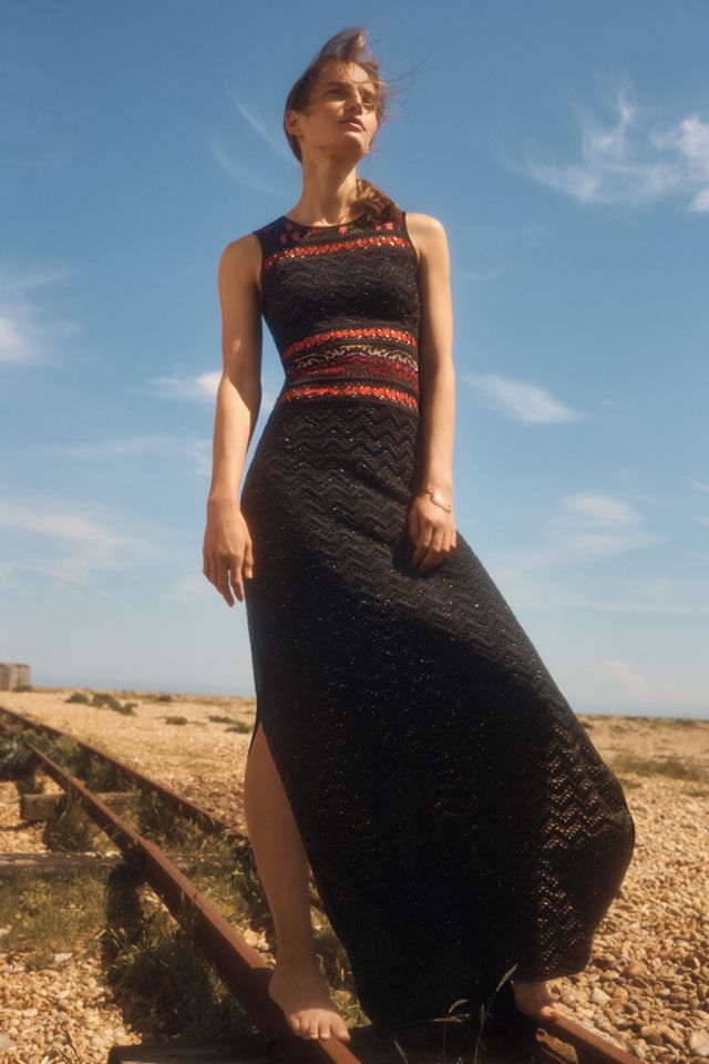 knee length dresses for ladies Lace Knit Maxi Sweater Dress