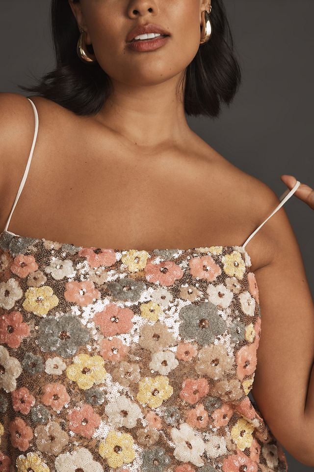 Blue Tassel Floral Shift Mini Dress #6