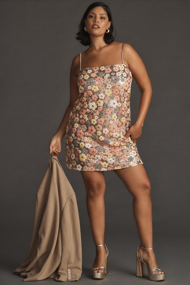 Blue Tassel Floral Shift Mini Dress #7