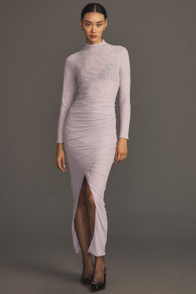 Mock neck midi hot sale dress long sleeve