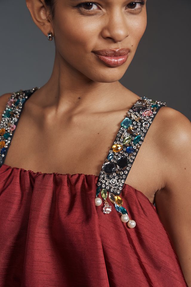 Sunday in Brooklyn Embellished-Strap Bubble Mini Dress #3