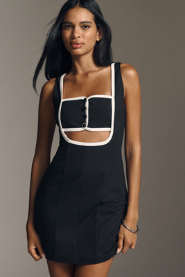 Layered Cutout Mini Dress by Sunday in Brooklyn in Black, Size: XL at Anthropologie