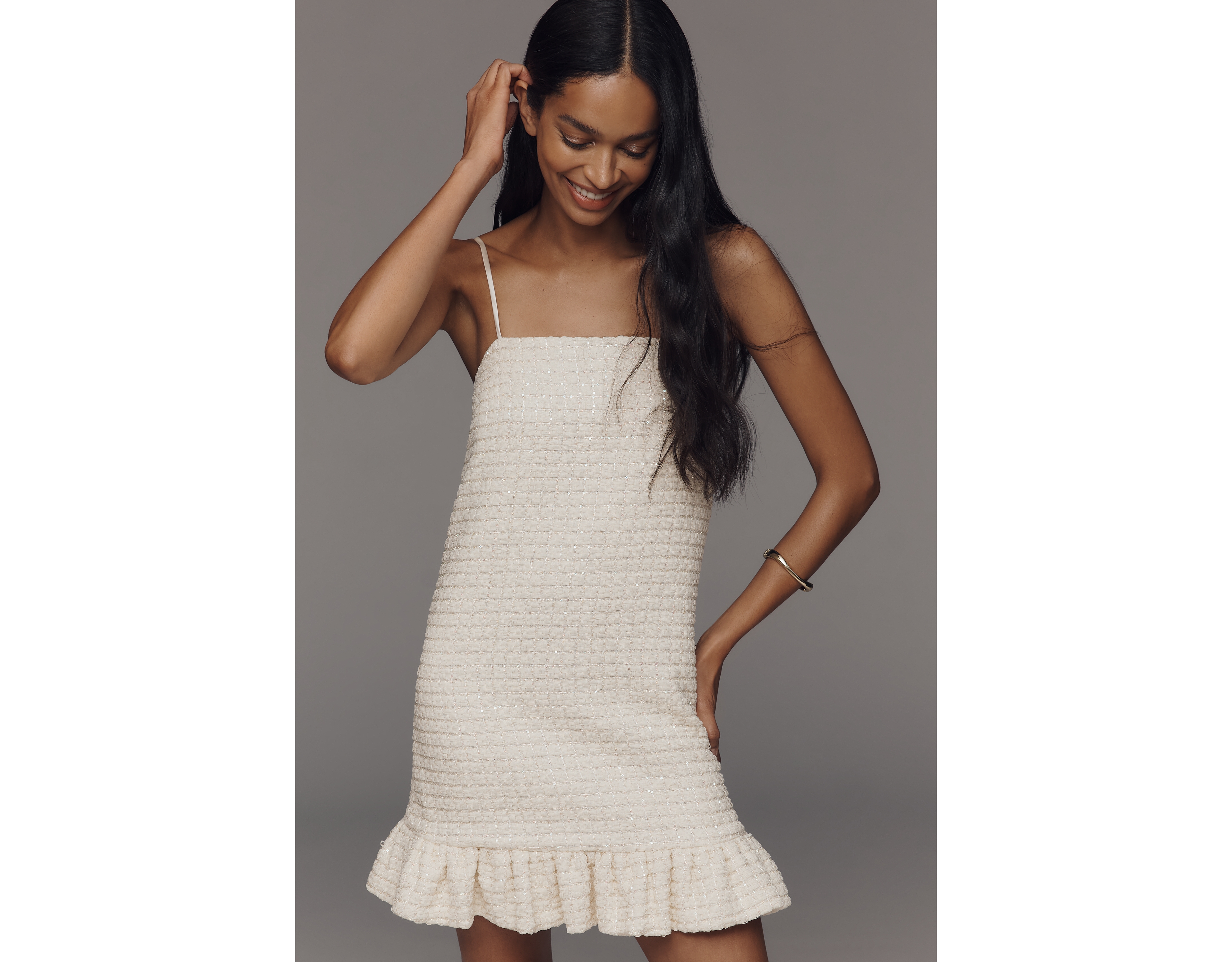 Sunday in Brooklyn Textured Ruffle Mini Dress