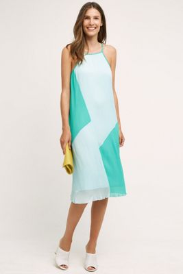 Colorblock Halter Dress