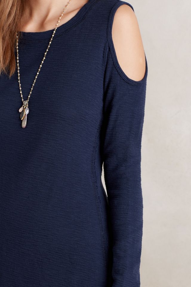 Cold-Shoulder Slub Dress #2