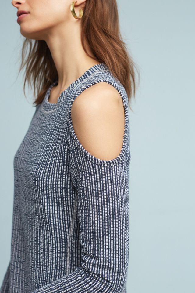 Textured Knit Open-Shoulder Dress #2