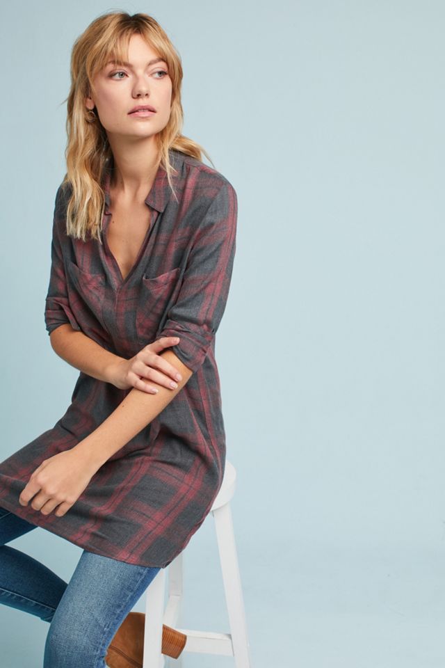 Cloth & Stone Cozy Plaid Tunic Dress #3