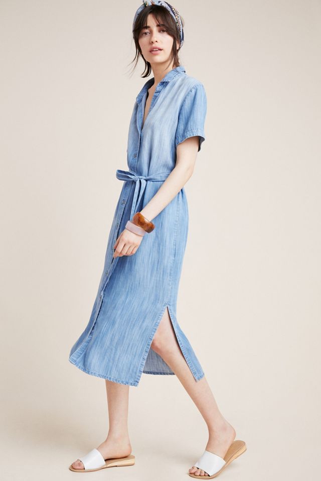 cloth & stone chambray shirt dress Anthropologie Cloth & Stone Chambray Denim Button Shirt Dress