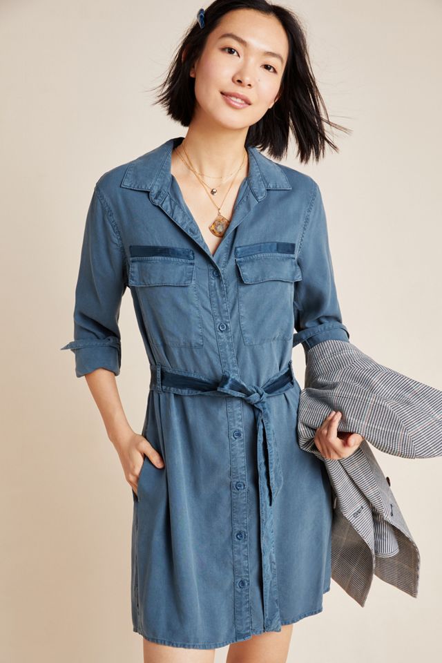 Cloth Stone Chambray Utility Shirtdress