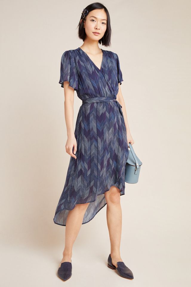Cloth & Stone Herringbone Wrap Midi Dress