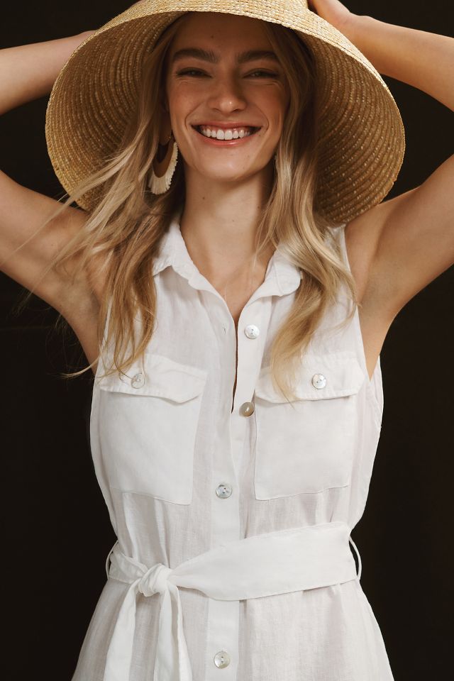 Bella Dahl Sleeveless Linen Shirt Dress