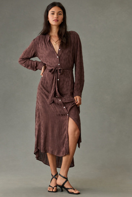Bella Dahl Flowy Hem Maxi Shirt Dress Anthropologie